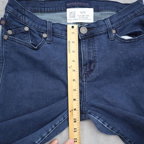 Rock Republic Pants Womens 12 Blue Bootcut Mid Rise Pocket Dark Wash Denim Jeans - Picture 5 of 16